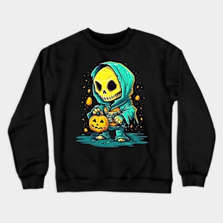 Eerie Halloween Ghoul Art - Spooky Season Delight Crewneck Sweatshirt